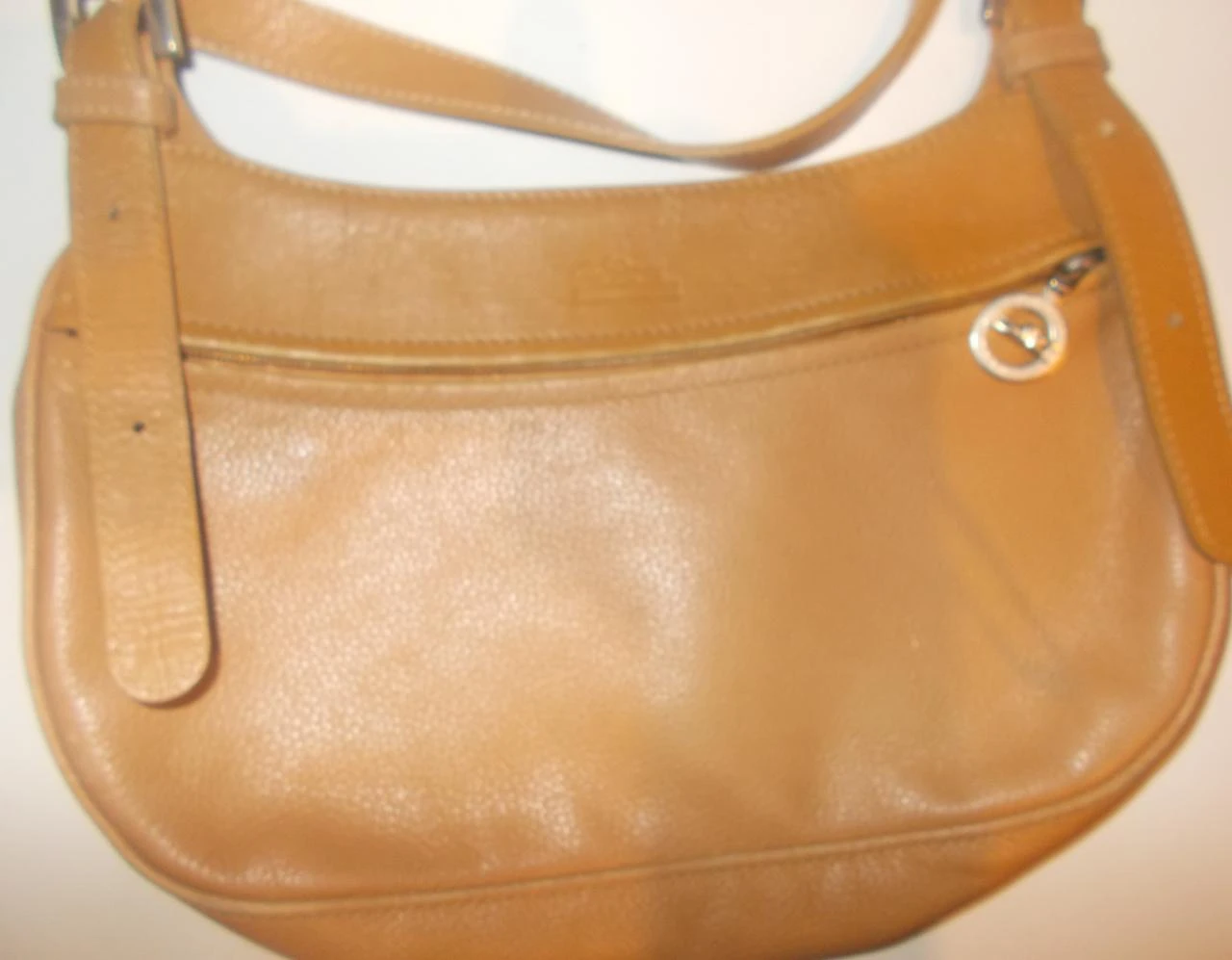 Jolie petit sac en badouillière LONGCHAMP en véritable cuir bruin- Authentique